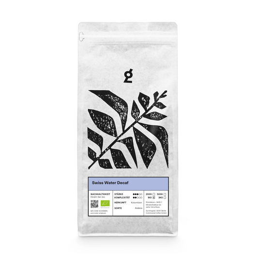 Sortengold Swiss Water Decaf — Kaffeeverpackung koffeinfreier Specialty Coffee